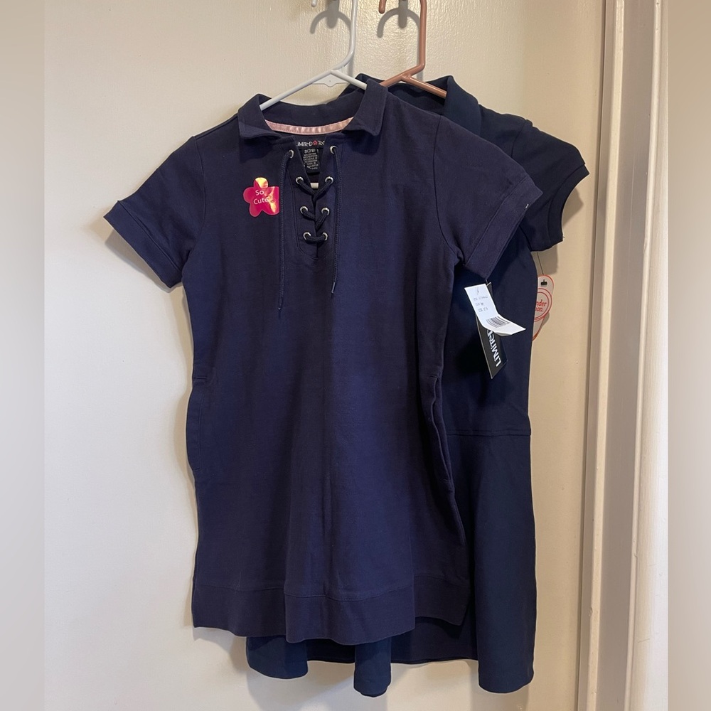 2 girls 7/8 navy uniform dresses